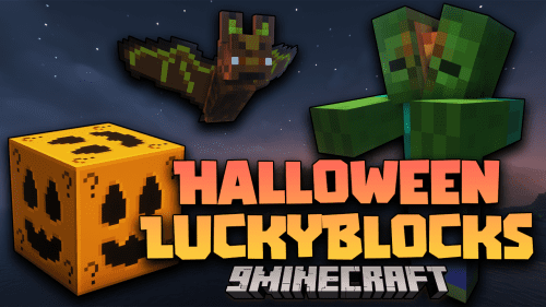 Halloween LuckyBlocks Mod (1.20.1, 1.19.2) – Many Cool Items And Entities Thumbnail