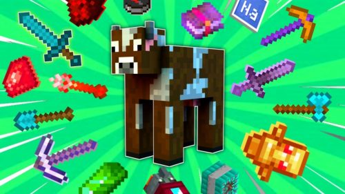 Milking Cow Drop OP Items Addon (1.19) – MCPE/Bedrock Mod Thumbnail