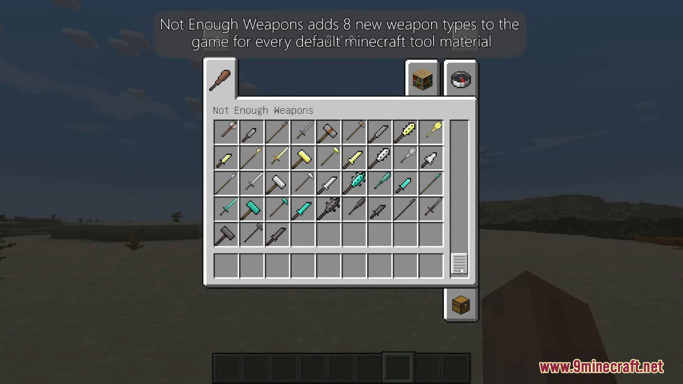 Not Enough Weapons Mod (1.19.3) - New Weapon Types 3