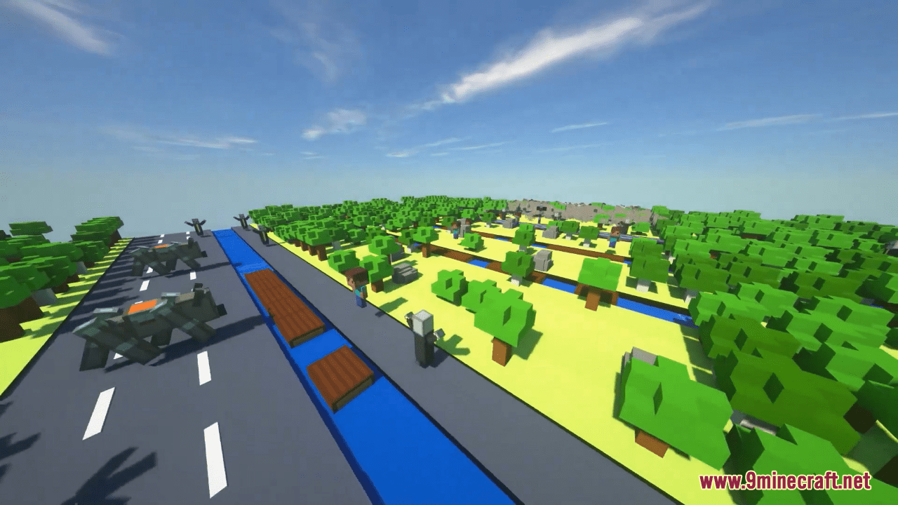 Road Runners Map (1.21.1, 1.20.1) - Crossy Road In Minecraft 4