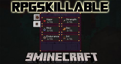 RpgSkillable Mod (1.19.2) – Learning Vigor, Strength, Endurance… Thumbnail