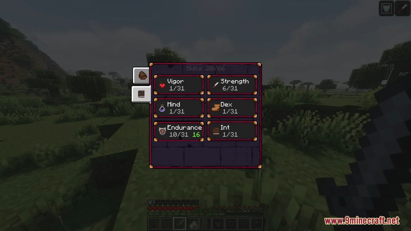 RpgSkillable Mod (1.19.2) - Learning Vigor, Strength, Endurance... 5