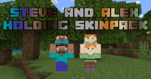 Steve & Alex Holding Skin Pack (1.19) – MCPE/Bedrock Thumbnail