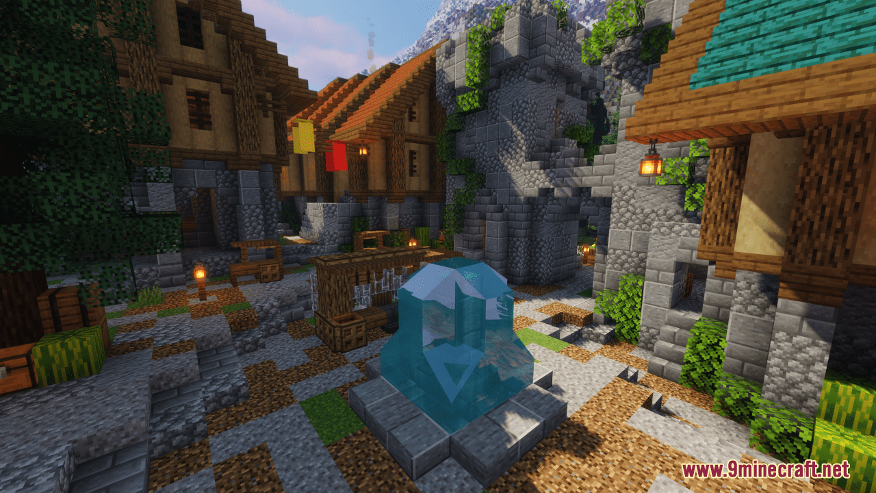 The Mountains Village Map (1.21.1, 1.20.1) - Medieval Survival Base 8