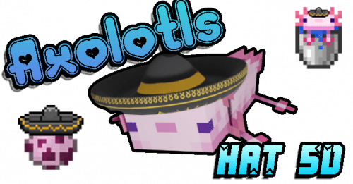 Axolotls with Hat 5D Texture Pack (1.19) – MCPE/Bedrock Thumbnail