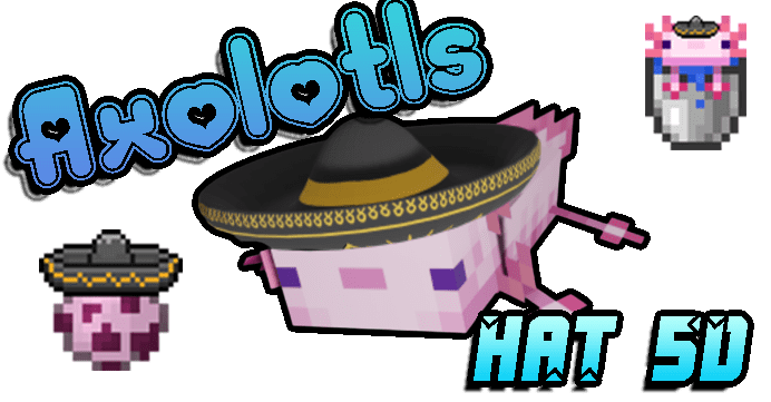 Axolotls with Hat 5D Texture Pack (1.19) - MCPE/Bedrock 1