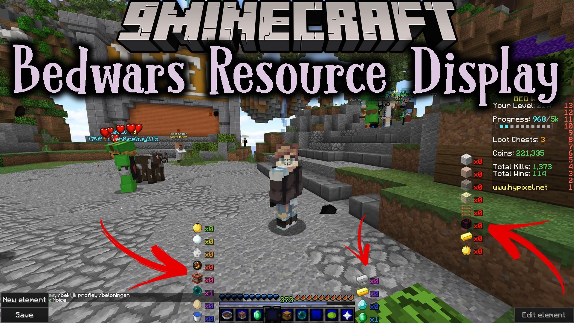 Bedwars Resource Display Mod (1.8.9) - Visual on-screen Display 1