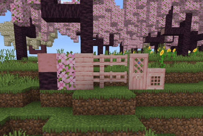 Better Cherry Blossom Biome Addon (1.19) - MCPE/Bedrock Mod 2