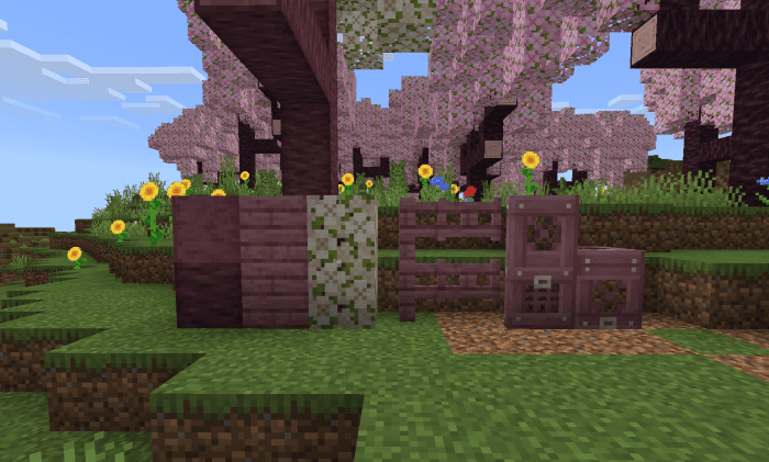 Better Cherry Blossom Biome Addon (1.19) - MCPE/Bedrock Mod 3