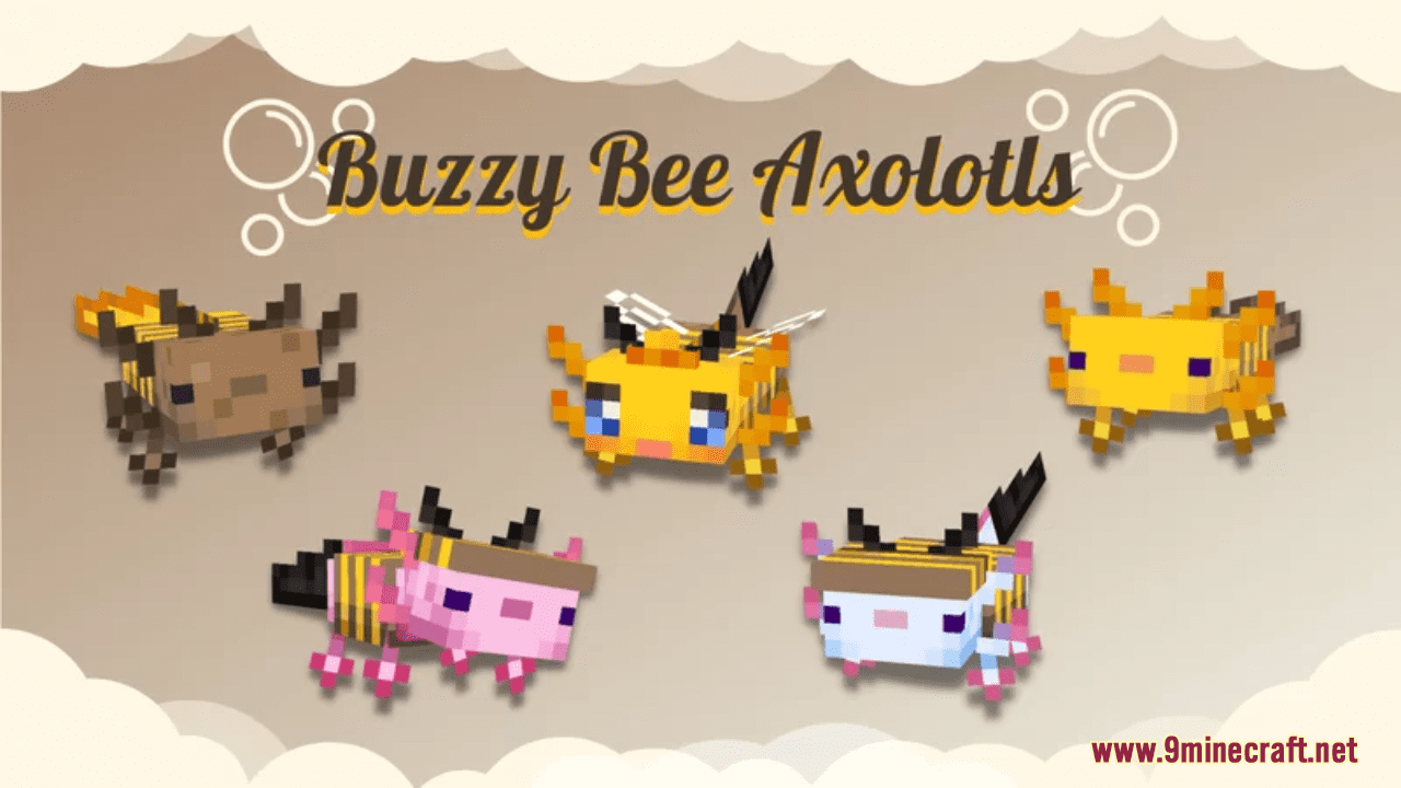 Buzzy Bee Axolotls Resource Pack (1.20.6, 1.20.1) - Texture Pack 1