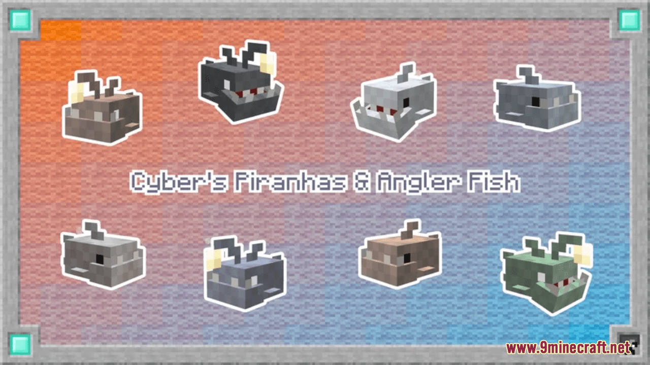 Cyber's Piranhas and Angler Fish Resource Pack (1.20.6, 1.20.1) - Texture Pack 1