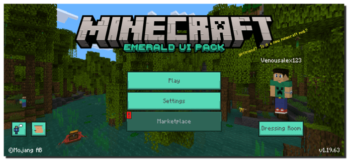 Emerald UI Pack (1.20, 1.19) - MCPE/Bedrock 3