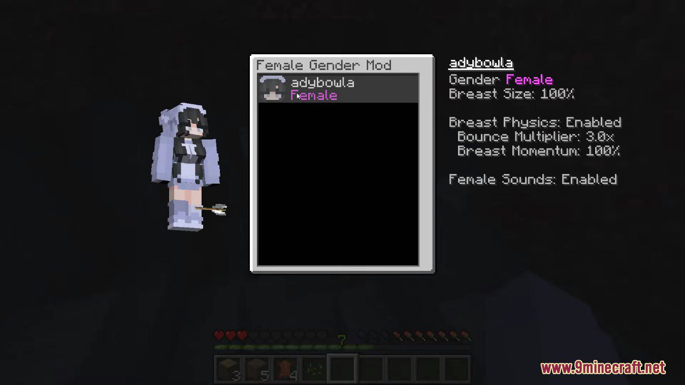 Female Gender Mod (1.19.4, 1.18.2) - Adding Breasts to Look Like a Girl 3