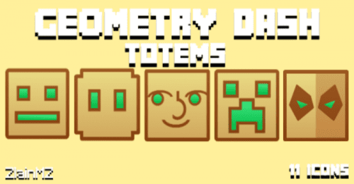 Geometry Dash Totems Texture Pack (1.19) – MCPE/Bedrock Thumbnail