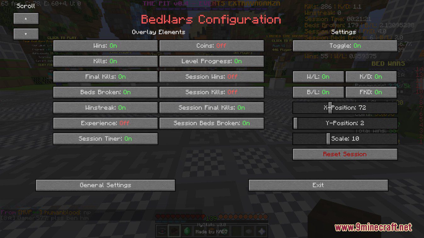 HyStats Mod (1.8.9) - BedWars, SkyWars Stat HUD, Stat Tracking 4