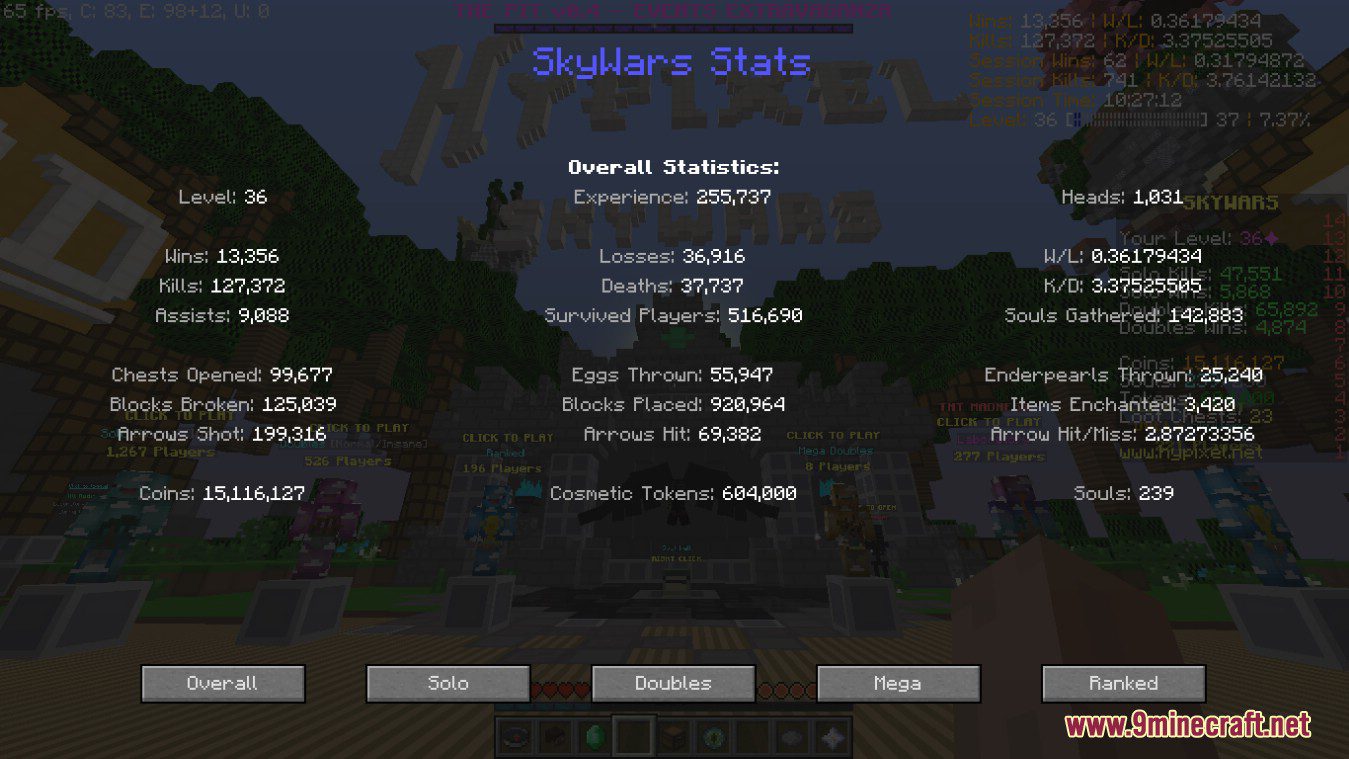 HyStats Mod (1.8.9) - BedWars, SkyWars Stat HUD, Stat Tracking 5