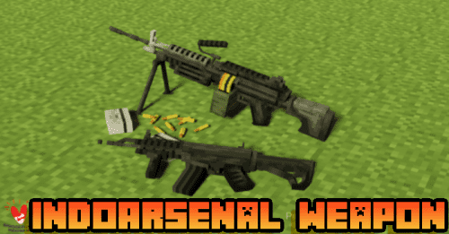 IndoArsenal Weapon Pack Addon (1.19) – MCPE/Bedrock Gun Mod Thumbnail