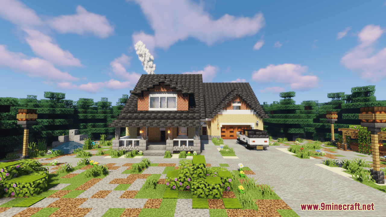 Minecraft House Map (1.20.4, 1.19.4) - American Modern House 2