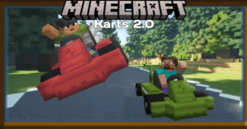 Minecraft Karts Addon (1.19) – MCPE/Bedrock Mod Thumbnail