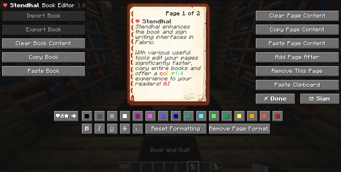 Stendhal Mod (1.20.1, 1.19.4) - Ingame Sign, Chat, Book Editor 2