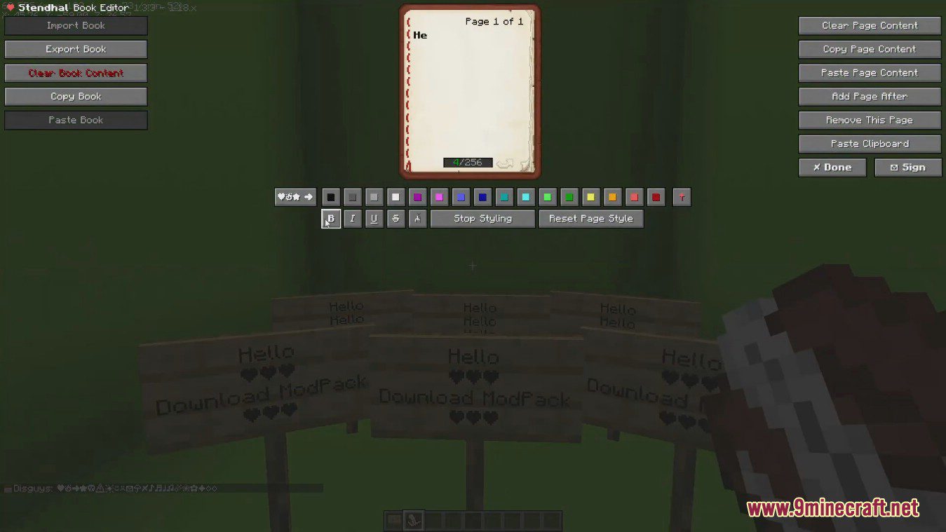 Stendhal Mod (1.20.1, 1.19.4) - Ingame Sign, Chat, Book Editor 11