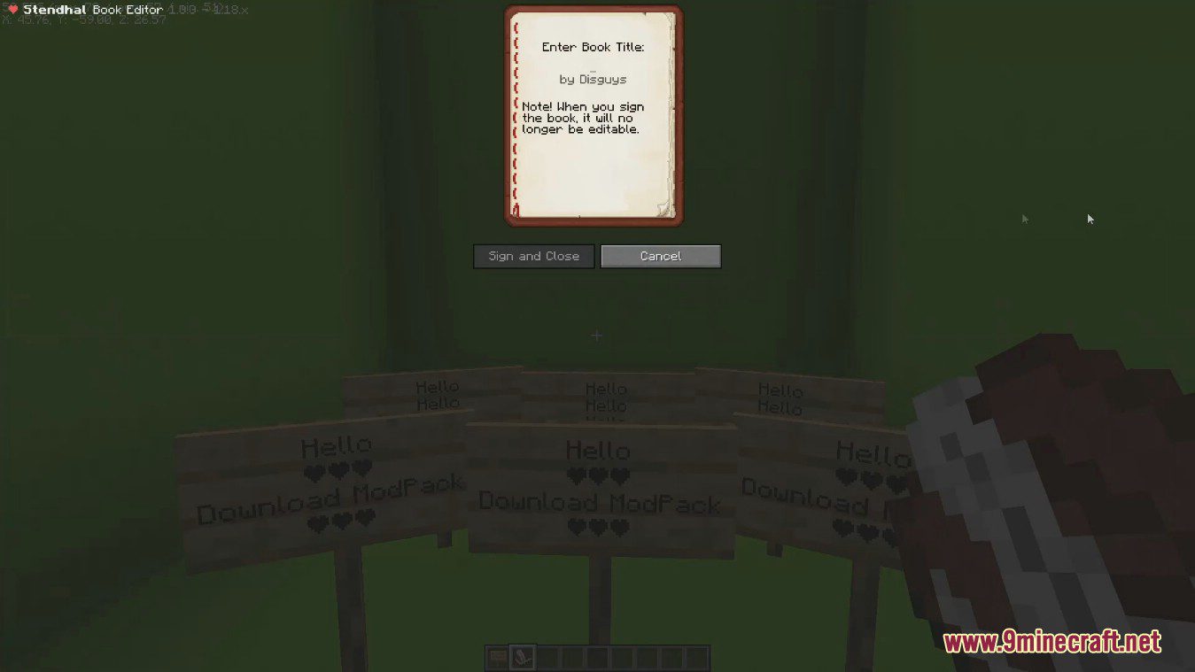 Stendhal Mod (1.20.1, 1.19.4) - Ingame Sign, Chat, Book Editor 12