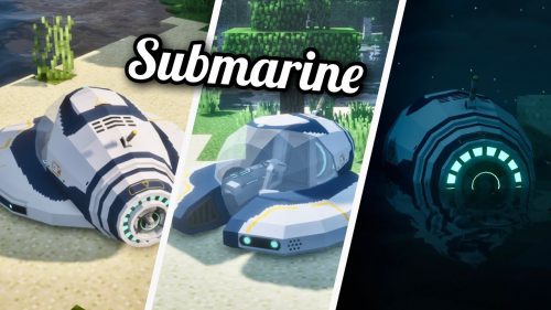 SubCraftica Mod (1.16.5, 1.12.2) – Subnautica Submarine for Minecraft Thumbnail
