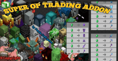 Super OP Trading All Mobs Addon (1.19) – MCPE/Bedrock Mod Thumbnail