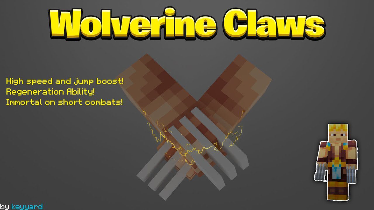 Wolverine Claws Addon (1.19) - MCPE/Bedrock Mod 1