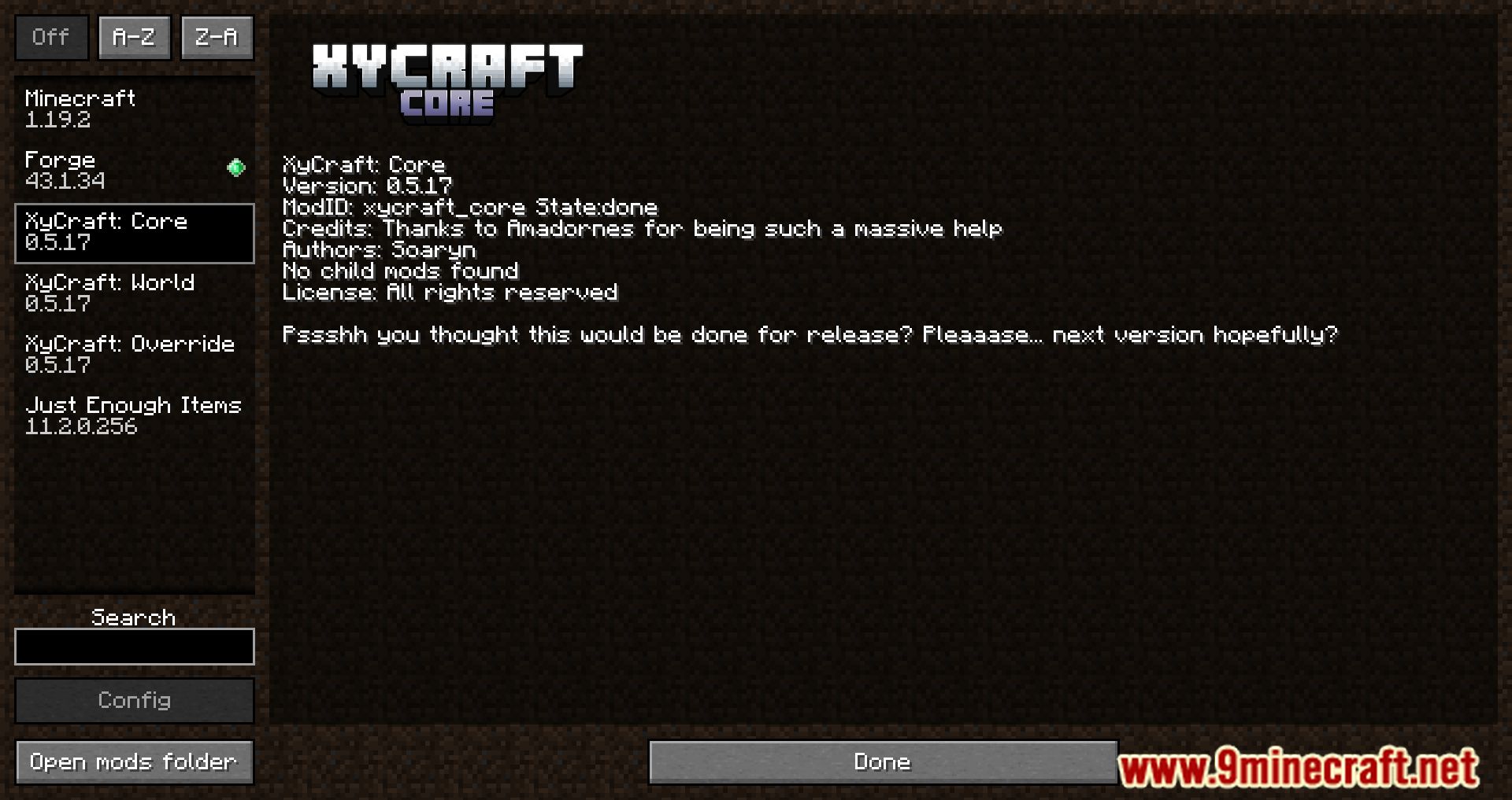 XyCraft Core Mod (1.21.1, 1.20.1) - The Foundation for All XyCraft Mods 2