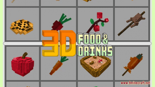 3D Food And Drinks Resource Pack (1.19.4, 1.19.2) – Texture Pack Thumbnail