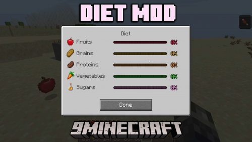 Diet Mod (1.20.1, 1.19.2) – Food Groups, Dietary Effects Thumbnail