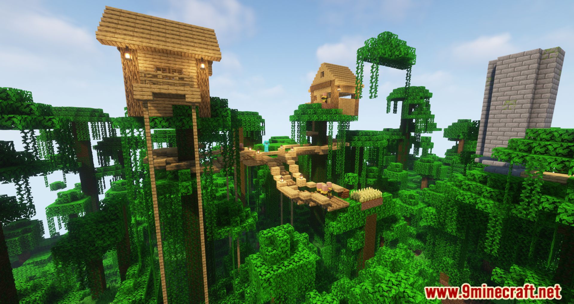 Jungle Villages Mod (1.16.5) - The Villagers Lifes In Treehouses 2