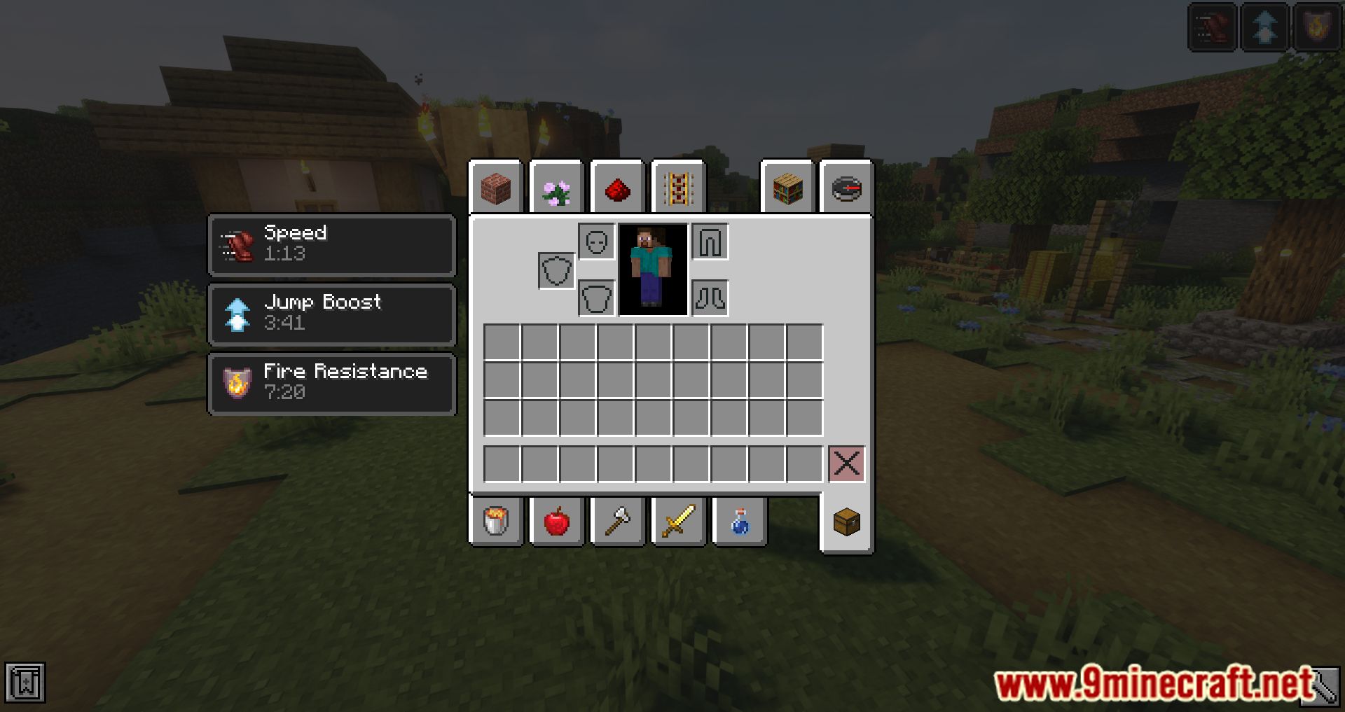 No Potion Offset Mod (1.17.1, 1.16.5) - Removes The Potion Inventory Offset 7