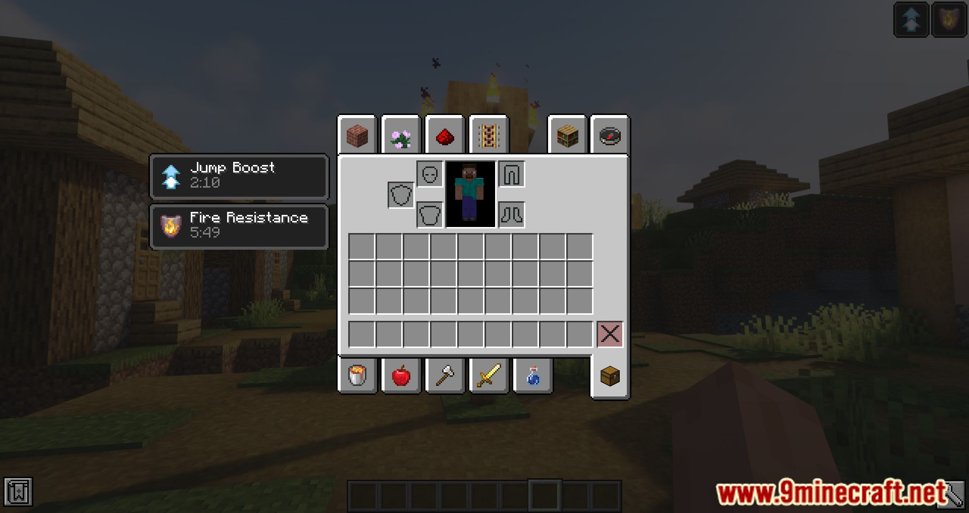 No Potion Offset Mod (1.17.1, 1.16.5) - Removes The Potion Inventory Offset 10