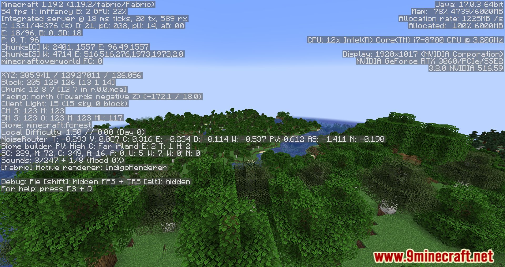 Server Tick Mod (1.20.2, 1.19.4) - Debug Screen Work On Servers 7