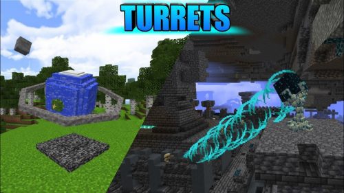 Turrets Addon (1.19) – Non-Experimental Mod for MCPE/Bedrock Thumbnail