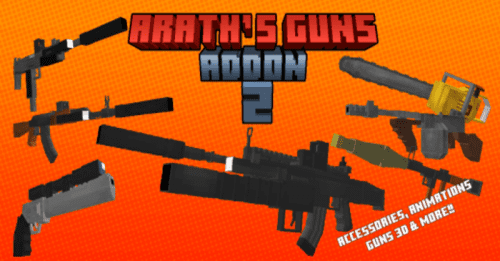 Arath’s Guns 2 Addon (1.20, 1.19) – MCPE/Bedrock Mod Thumbnail