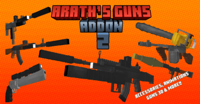 Arath's Guns 2 Addon (1.20, 1.19) - MCPE/Bedrock Mod 1