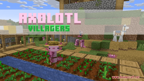 Axolotl Villagers Resource Pack (1.20.6, 1.20.1) – Texture Pack Thumbnail