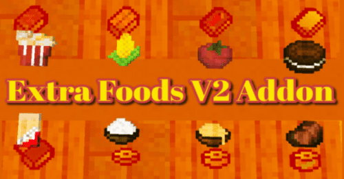 Extra Foods Addon (1.20, 1.19) – MCPE/Bedrock Mod Thumbnail