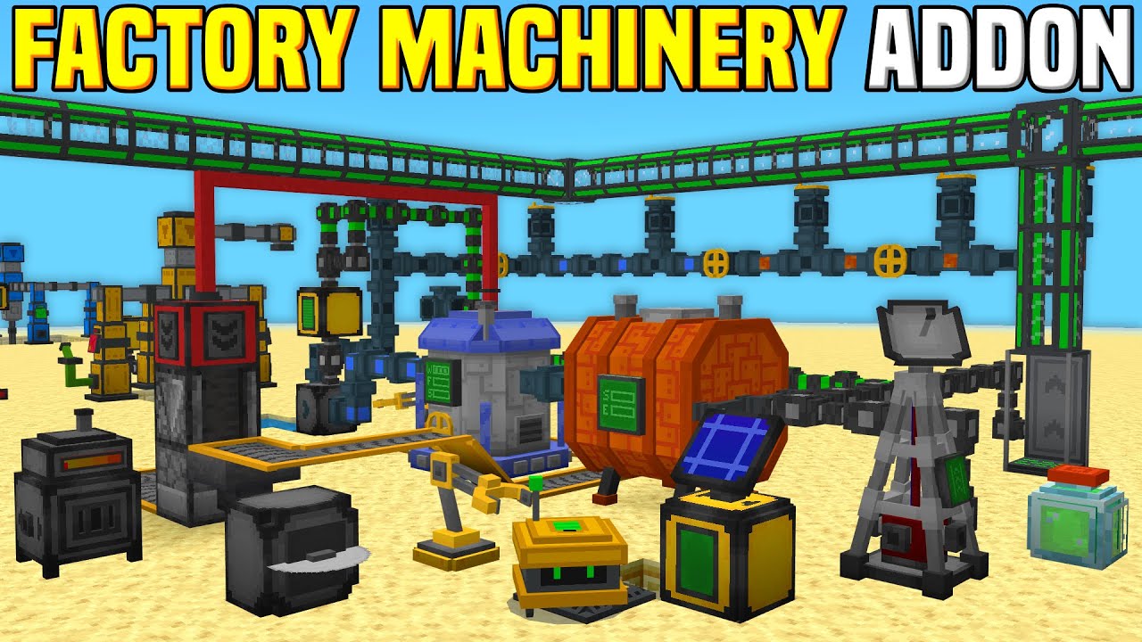Factory Machinery Addon (1.19) - MCPE/Bedrock Mod 1