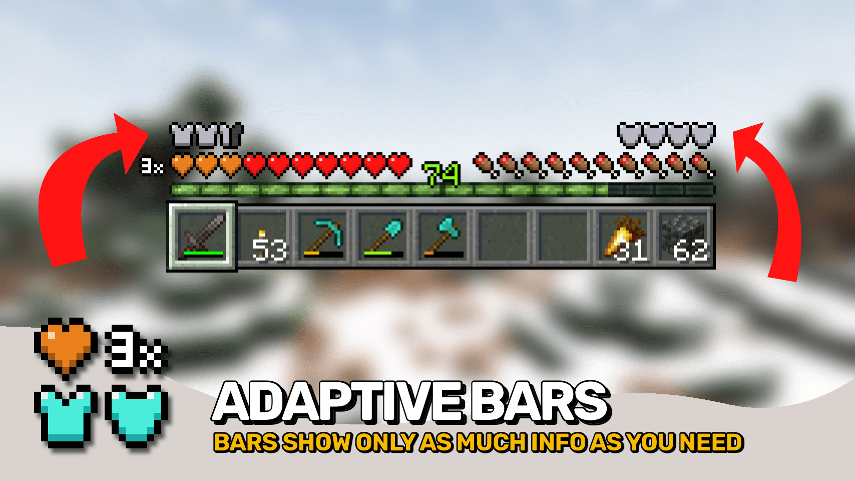 Overflowing Bars Mod (1.20.1, 1.19.4) - Nice and Easy to See Info Bar 7