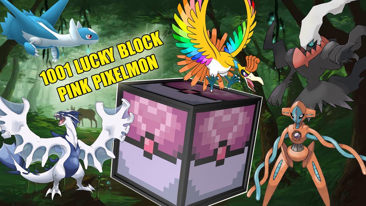 Pink Pixelmon Lucky Block Mod (1.10.2) - Get Random Pokemon 1