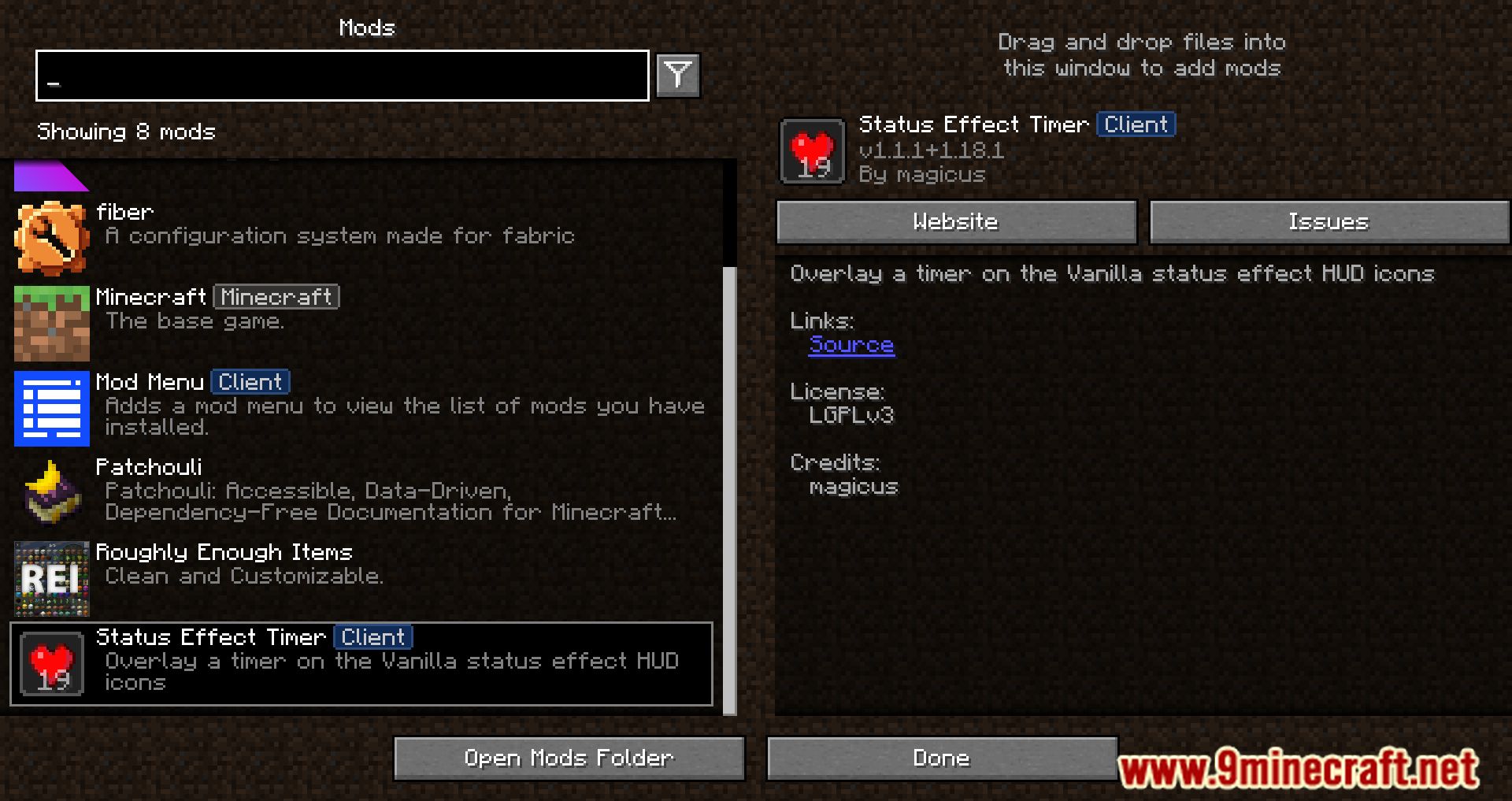 Status Effect Timer Mod (1.19, 1.18.2) - Overlays A Timer On The Vanilla Status Effect 2