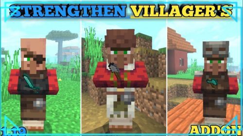 Strengthened Villagers Addon (1.19) – MCPE/Bedrock Mod Thumbnail