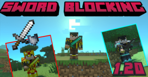 Sword Blocking Addon (1.20, 1.19) – MCPE/Bedrock Mod Thumbnail
