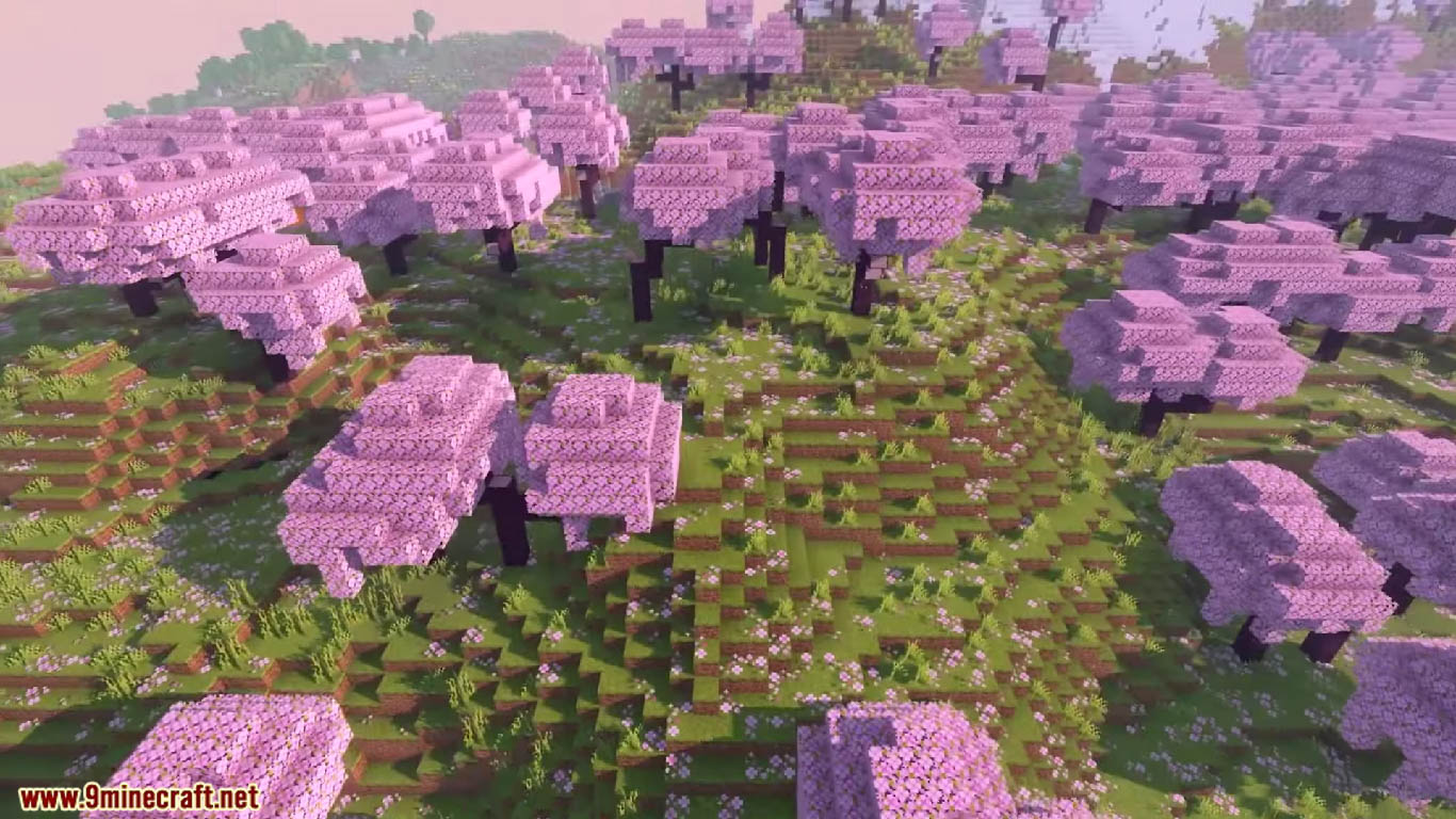 Awesome Cherry Blossom Near Spawn Seeds For Minecraft (1.20.6, 1.20.1) - Java/Bedrock Edition 3