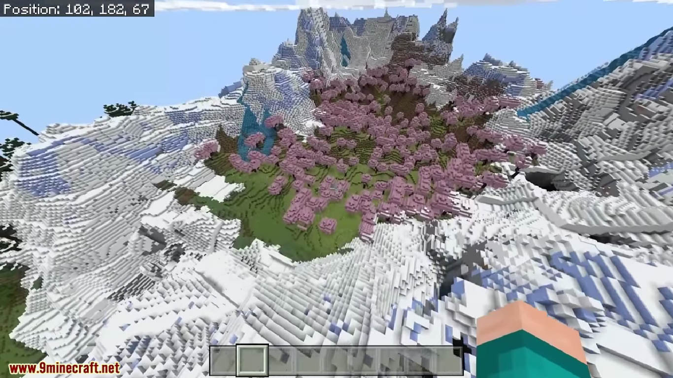 5 Awesome Cherry Biome Near Spawn For Minecraft (1.20.6, 1.20.1) - Bedrock Edition 14