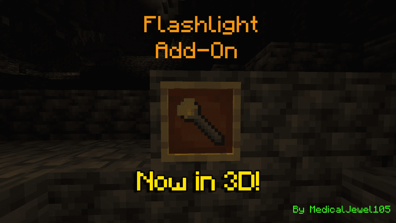 3D Flashlight Addon (1.20, 1.19) - MCPE/Bedrock Mod 1